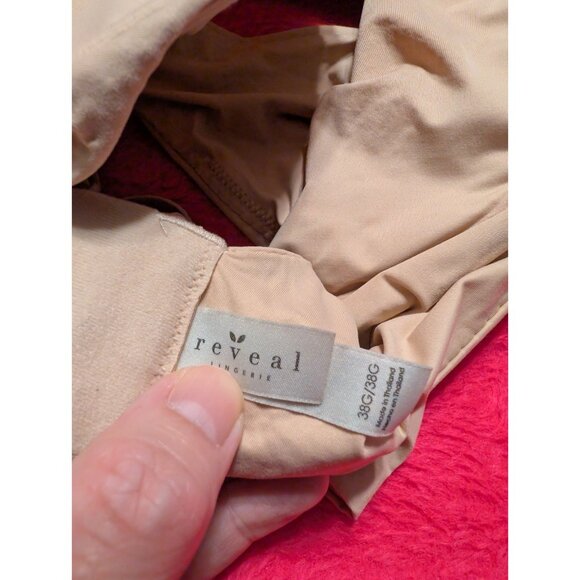 Reveal Fituitive Plunge Bra 38G Nude Beige Unlined Underwire Full Coverage - Picture 6 of 8